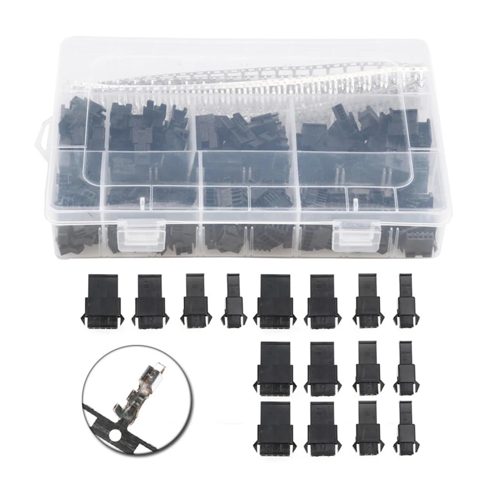 LKHRIPMA 560pcs/box Black Male Female Jumper Pin Header Housing Connector 2.54mm 2/3/4/5 Pin Wire to Board Connectors Wire Cable
