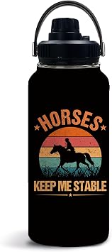 Horse Gifts for Women Girls, Horses Stainless Steel Insulated Water Bottle with Lid 32oz, Horse Theme Gifts for Thanksgiving Christmas, Horses Stuff Tumbler Cup for Lovers, 1 PCS