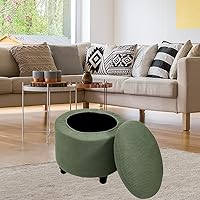 Vista 3 de XMNTG Funda elástica otomana plegable, funda de almacenamiento suave y gruesa, tela jacquard redonda, extraíble y lavable, protector de muebles