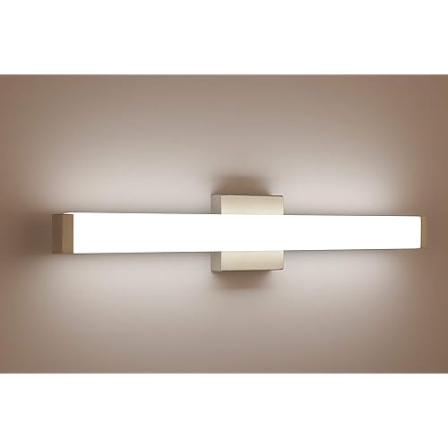 YHTlaeh Bathroom Vanity Light Brushed Nickel Square LED 24 inch 14W 4000K Natural White Light Wall Bar Lighting Fixtures Over Mirror