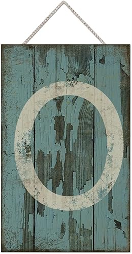 Vista 134 de Letrero colgante de madera con letra A, letrero de madera, decoración del hogar, 26 letras del alfabeto de metal, placa de madera, decoración