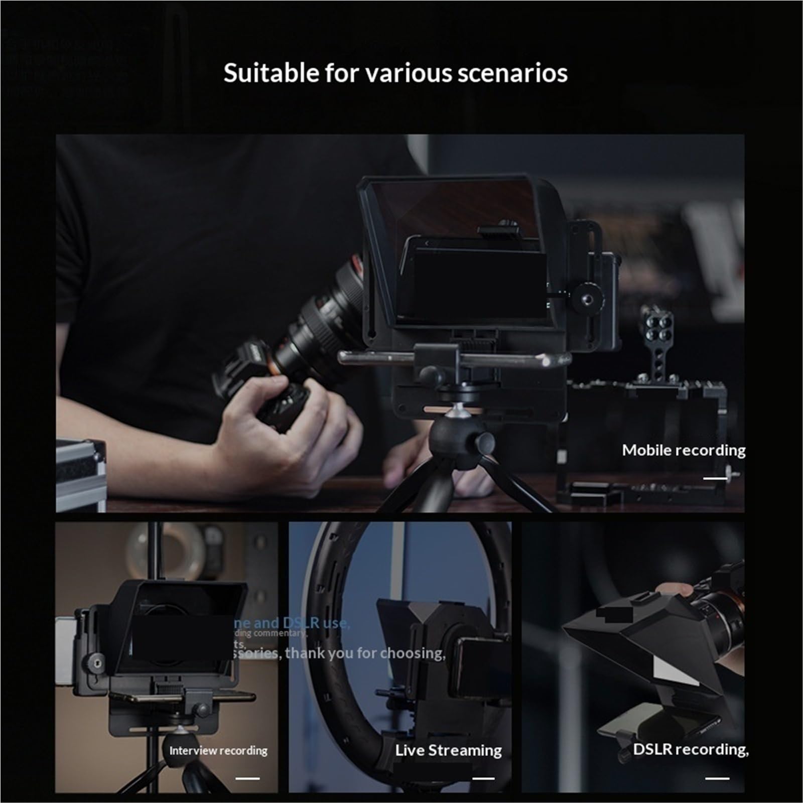 Teleprompter, Teleprompter-Smartphone Und DSLR-Aufnahme, Tragbarer Mini-Inscriber, Mobiles Video-Artefakt Mit Fernbedienung für Live-Streaming
