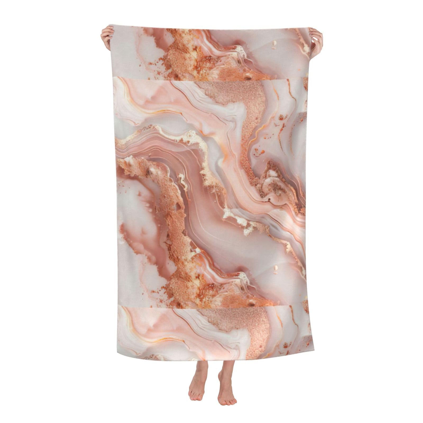 Cbaaghh Rose Gold Marble Design Background Print Adult Beach Towels,Beach & Pool Towel,Beach Towels,Towels For Camping