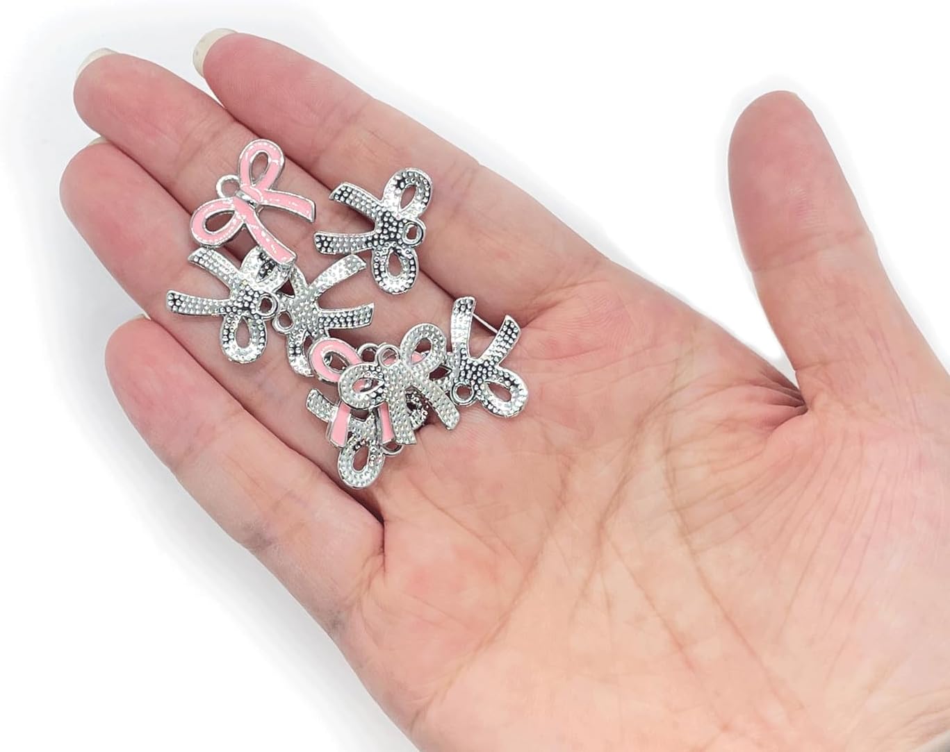 50PCS Bownot Enamel Charms, Cute Alloy Enamel Pendants, Pink Bownot Amulets, Mini Pendants Charms for Necklace Bracelet Earrings Jewelry Making DIY Crafts - Image 5