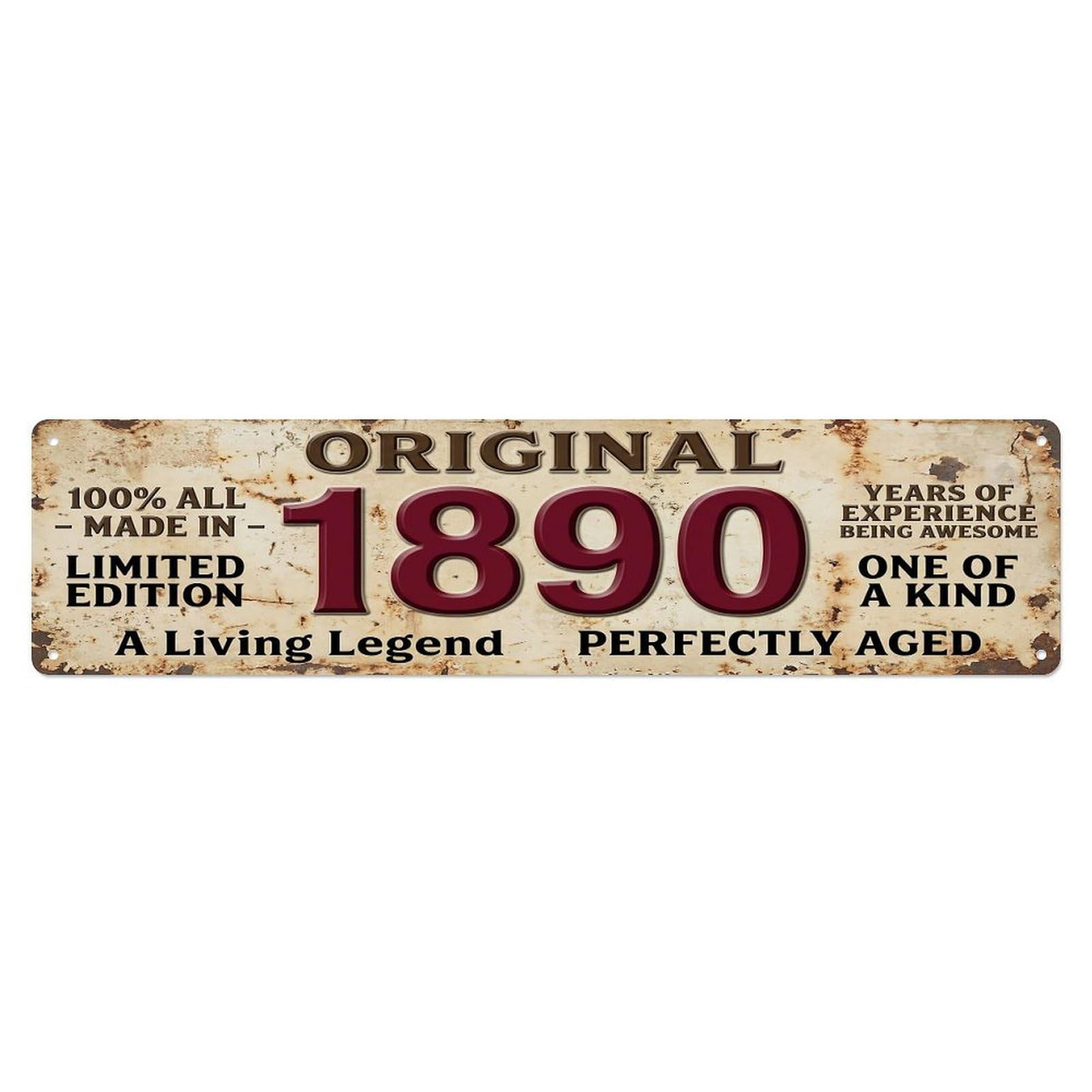 Original 1890 Limited Edition Perfectly Aged Legend Metal Tin Sign