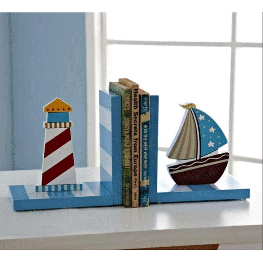 Buchstützen Segelboot Design - Holz Buchhalter Mit Metallverzierung Für Regal & Schreibtisch