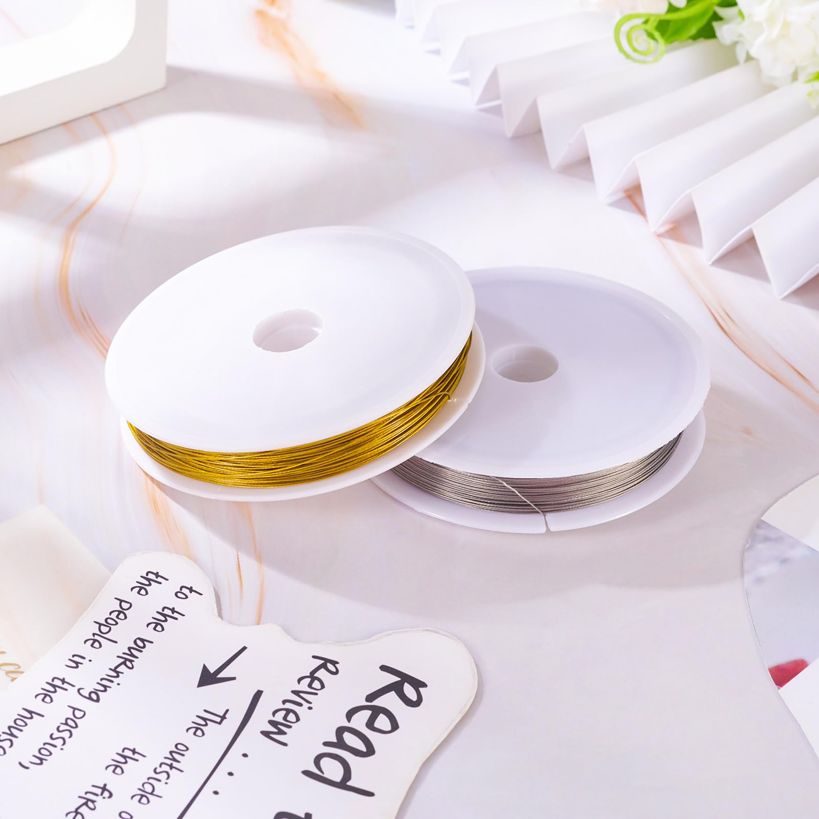 Craftdady 2 Rolls 0.38 mm Tiger Tail Wire for Jewelry Making Stainless Steel Bead Stringing Wire Metal Craft Wire for Necklace Earring Bracelet Making - Image 5