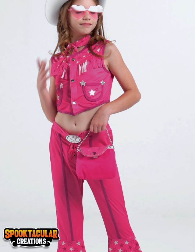 Disfraz de Vaquera Rosa para Niñas Talla Grande miniatura 7