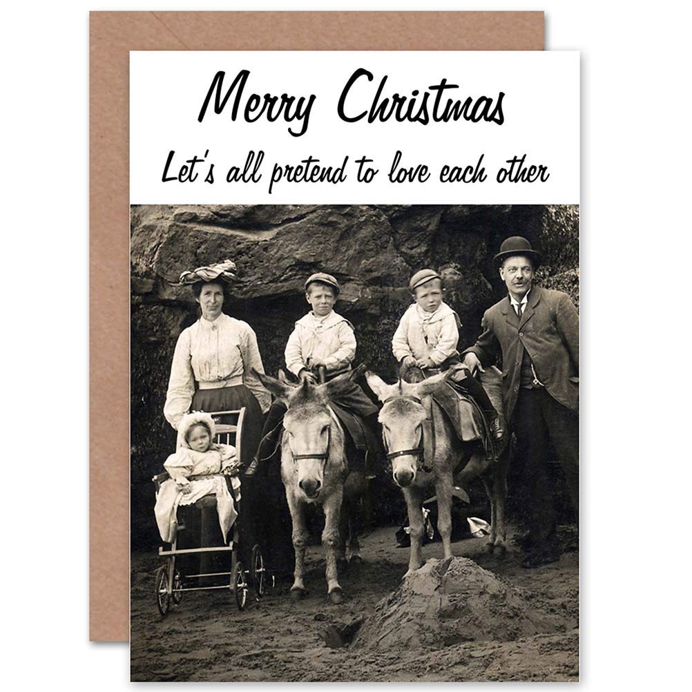 Wee Blue Coo CARD CHRISTMAS XMAS MERRY DONKEY FAMILY FUN PRESENT GIFT