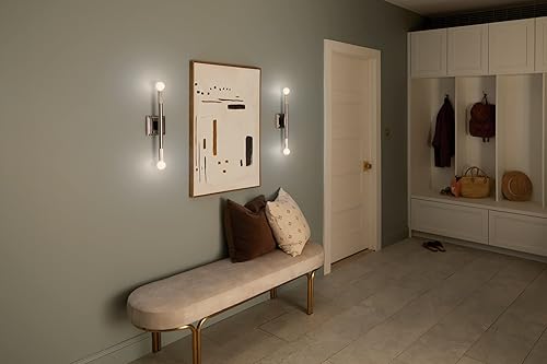 Miniatura 11 de Kichler Odensa - Aplique de pared con 2 luces de 17 pulgadas en níquel pulido