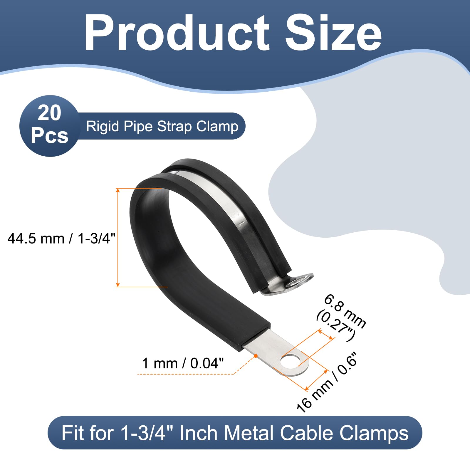 PATIKIL 1-3/4 Inch Cable Clamps - Image 2