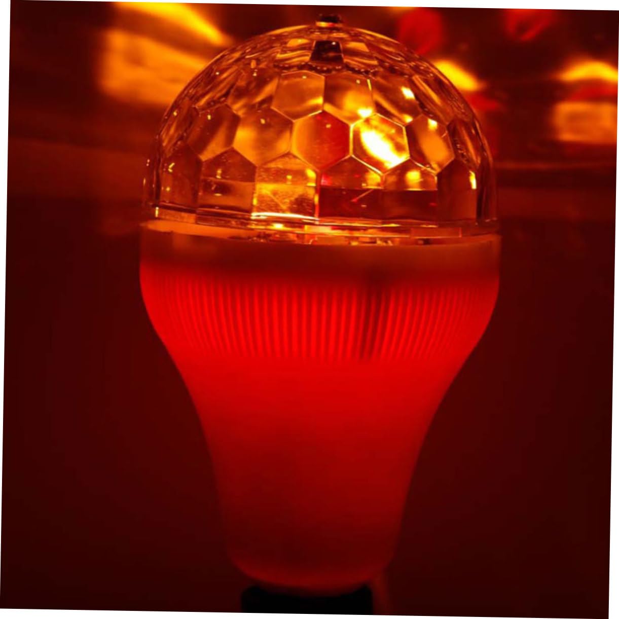 POPETPOP Rotierende Glühbirne Discokugel mit Kunststoffgehäuse Stylisches Disco Partylicht für Tanzpartys LED Discolicht mit Mehrfarbig Wechselndem Licht und Funkelnder Bewegung
