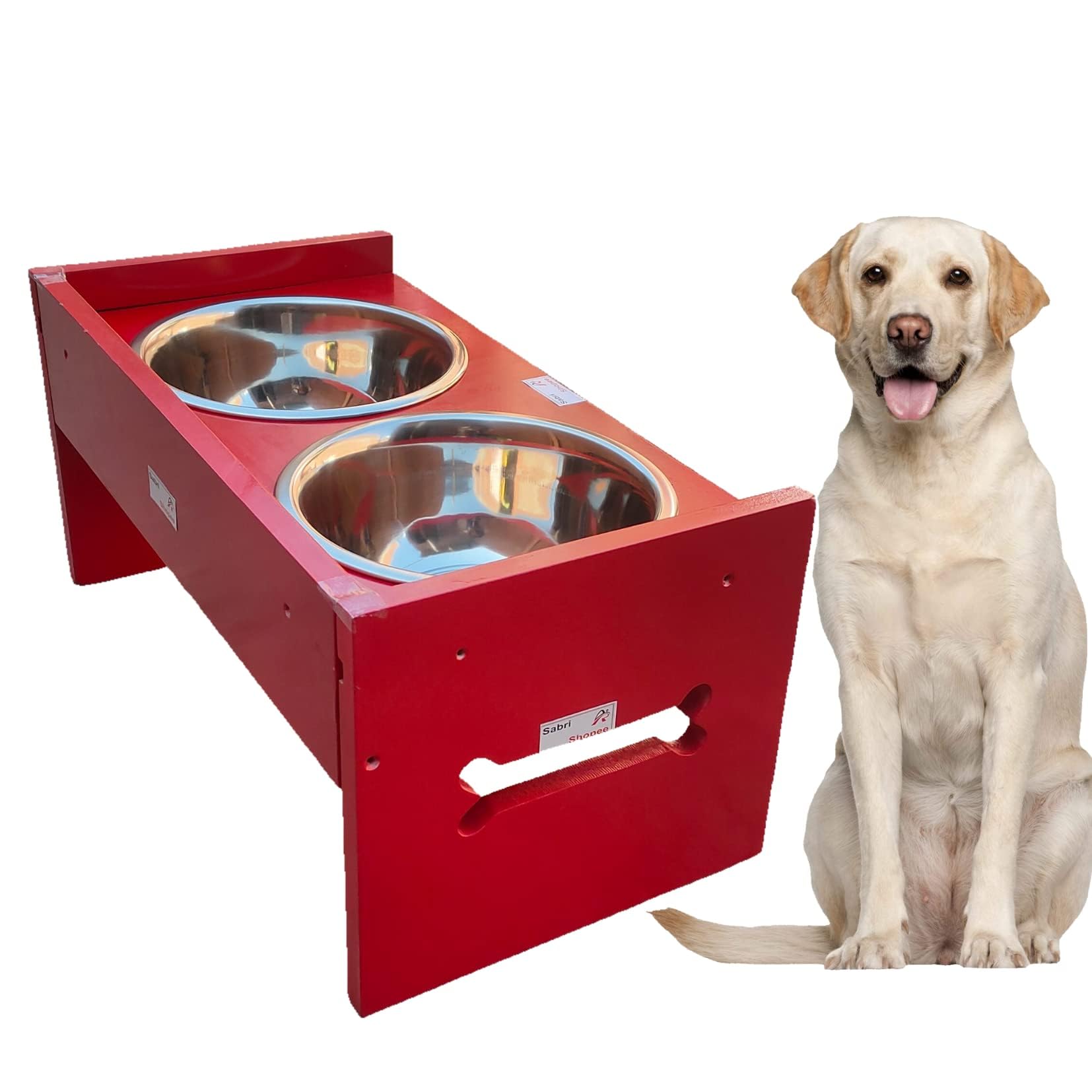 AR SABRI SHOPEE Arif Rao Shopee Elevated Dog Feeder Stand With Dual Stainless Steel Bowls Non-Slip Durable Easy To Clean Perfect For Small Medium And Large Dogs,48 cm,H_10 cm,W_25 cm (B09C29MDGQ) Amazon Price History, Amazon Price Tracker