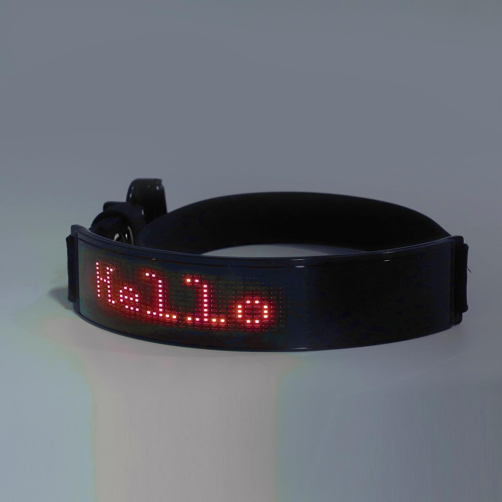 Collar de LED, Collar LED Programable DIY Recargable para Pasear Perros, Collar Nocturno Brillante para Mascotas con Pantalla de Bricolaje y Cinturones Ajustables (Luz roja)
