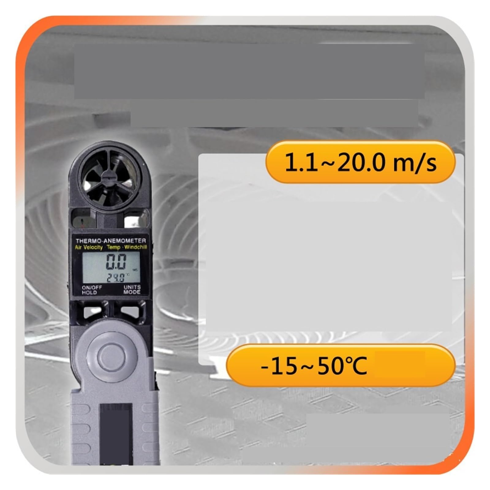 Anemómetro Digital Impermeable IP65 - Medidor de Velocidad del Viento y Temperatura para Uso Profesional Aventura al Aire Libre