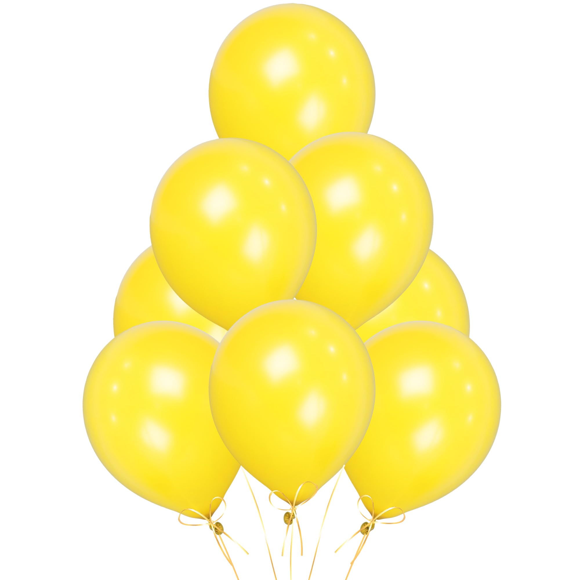 Yellow Balloons 10 Pack, Large 12 Inch Thick Latex Biodegradable Helium Party Balloons for Birthday, Wedding, Baby Shower, Valentine's Day Events Decoration for Balloon Arch Garland