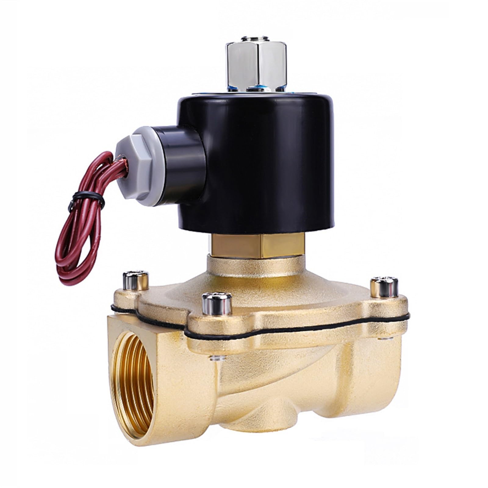 Ieumjnat G-230Vac-Nbr-Seal 1'' Normally Open Brass Solenoid Valve 24V 12V 220V 110V Water/Gas Valves(G-230Vac-Nbr-Seal)