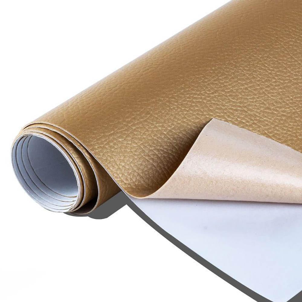 Selbstklebendes PU-Reparaturflicken-Set – 1,0 mm dickes, nicht nähbares Vinyl-Reparaturband(Gold Pro,19x50 in)