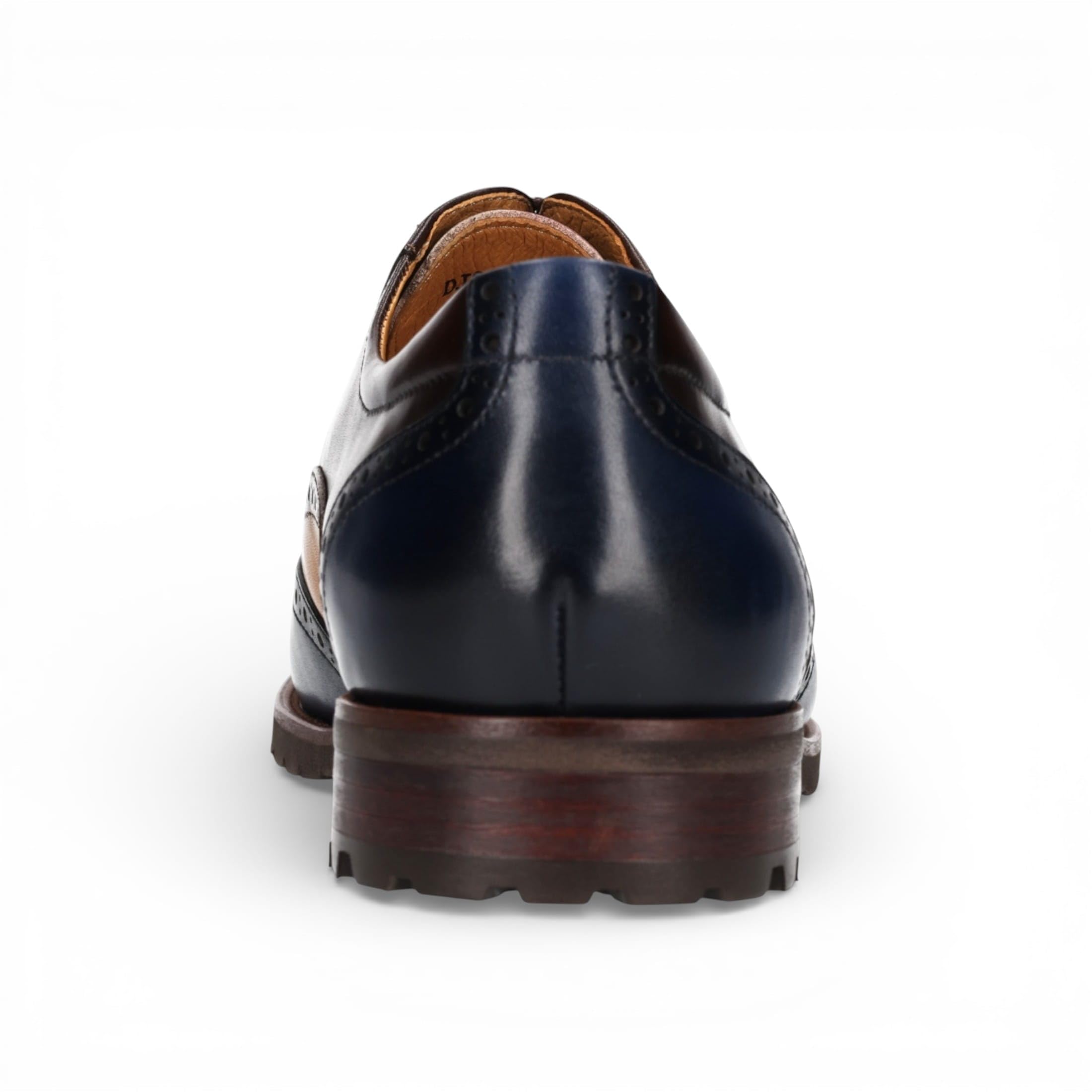 Lorenzo Conti Antonin 01 Scarpe Oxford Brogue da Uomo in Pelle Blu e Marrone, Eleganti e Casual