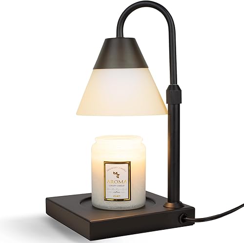 LALISU Lámpara Calentadora de Velas, Lámpara Calentadora de Velas de Metal Regulable con Altura Ajustable, Compatible con Velas y Frascos Grandes de