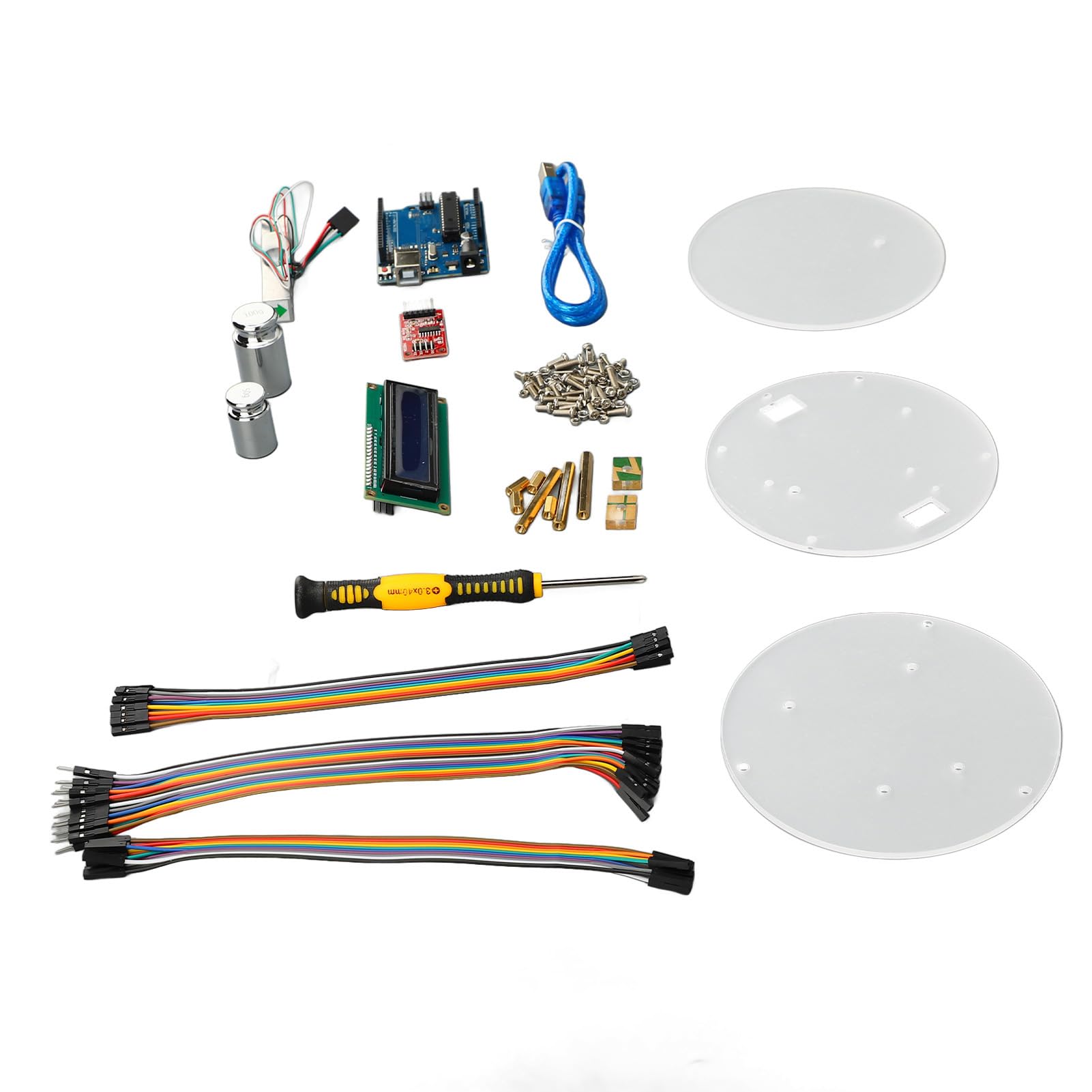 Tyenaza Kit de placa de desarrollo de báscula electrónica, pantalla LCD 1602, kit de programación de báscula digital de alta precisión con celda de carga de 5 kg