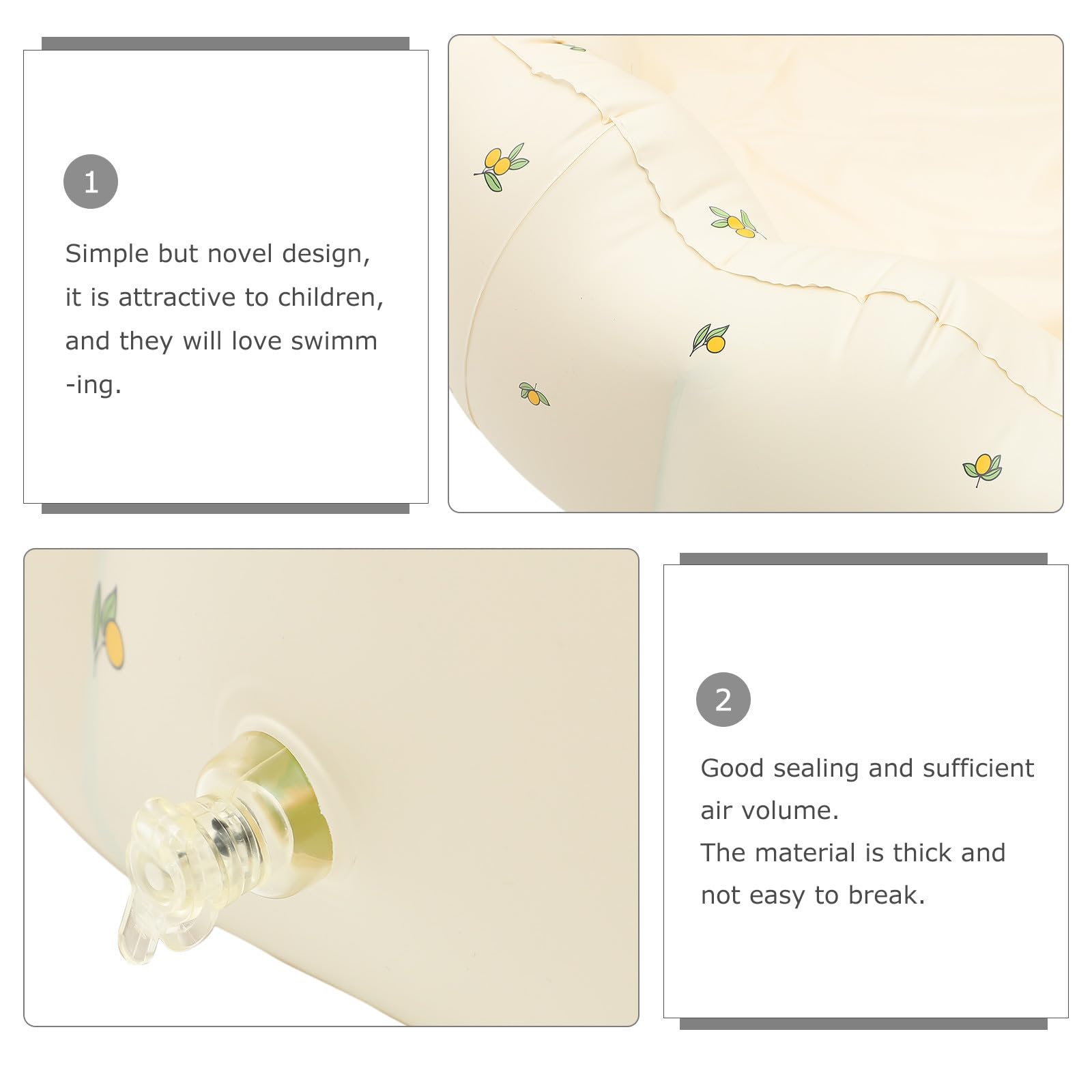 Pataugeoire Gonflable Fleur PVC Blanc pour Bébés et Garçon et Filles