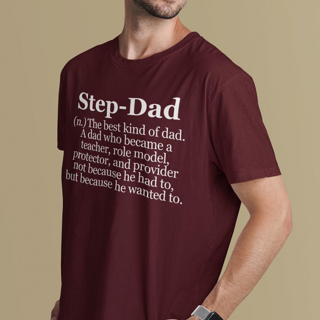 shop4ever Step-Dad Definition Bonus Dad T-Shirt XXX-Large Maroon 0