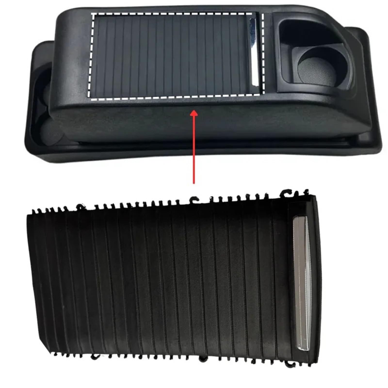 Coperchio Portabicchieri Console Centrale Per Peugeot Per Partner 2008–2018 Piastra Copertura Vano Portaoggetti Bracciolo Della Console Centrale Con Tendina Portabicchieri