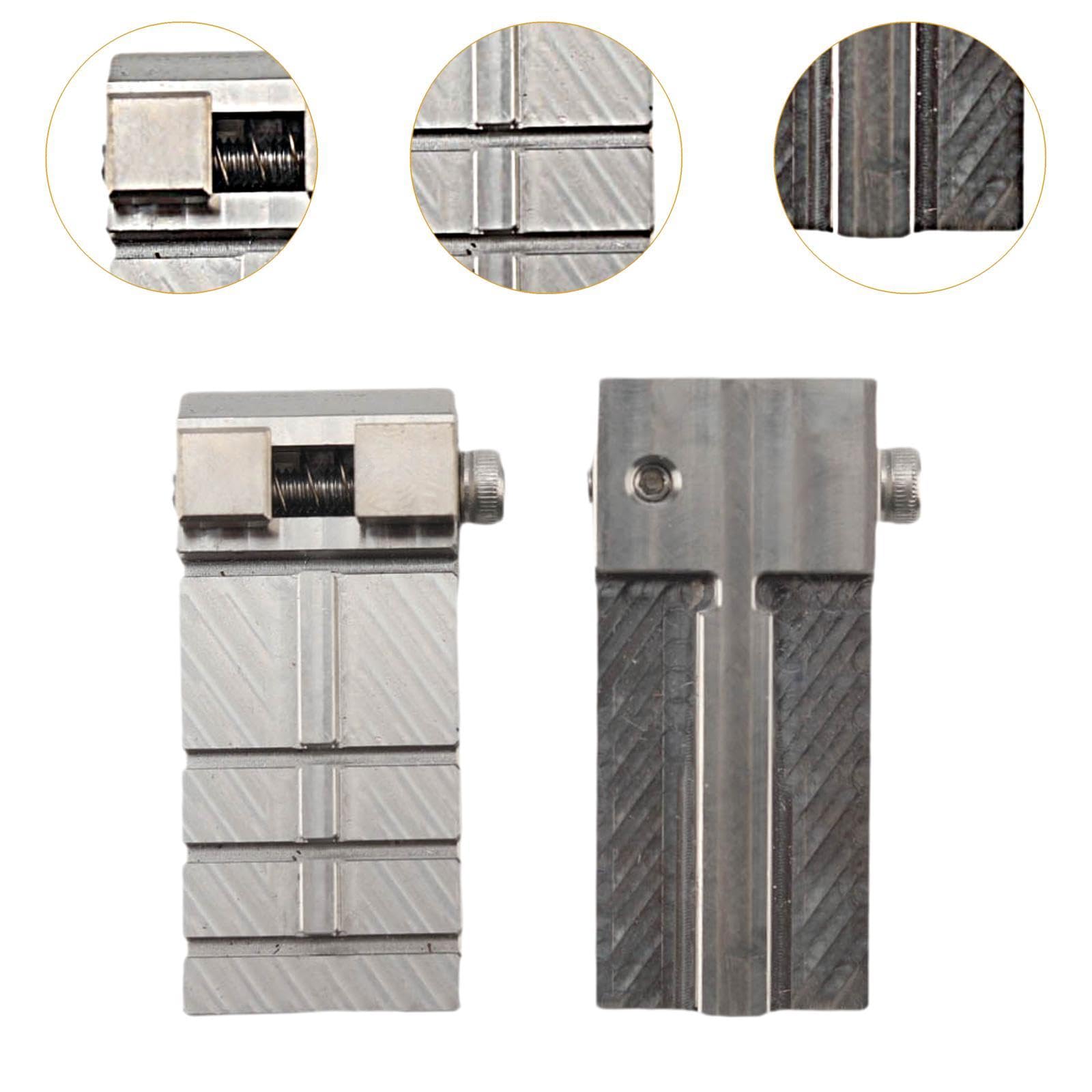 Generic 2Pcs Duplicating Fixture Clamp Key Fixture Set,Metal Fixture Kits,Keys Machine Fixture Parts for Copying,Car Key Long Profile, 1.69cmx5.41cm, Silver