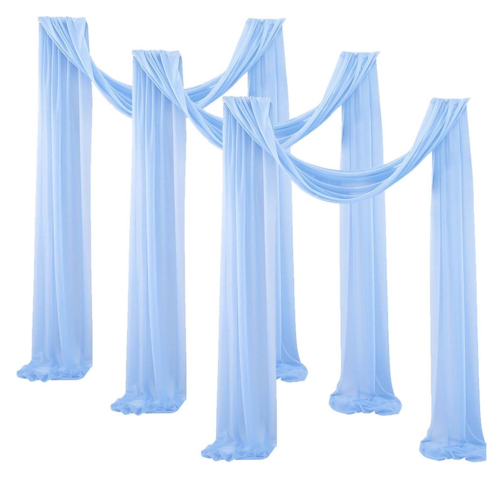 Hochzeitsdekoration, Hochzeitsbogen-Drape, Chiffon-Stoff, Drapierung, Wed-Hintergrund, Vorhang, Drapierung, Zeremonie, Empfang, Hängedekoration(Light Xi,75*300cm/29.53*118.11 in(3pcs lot))