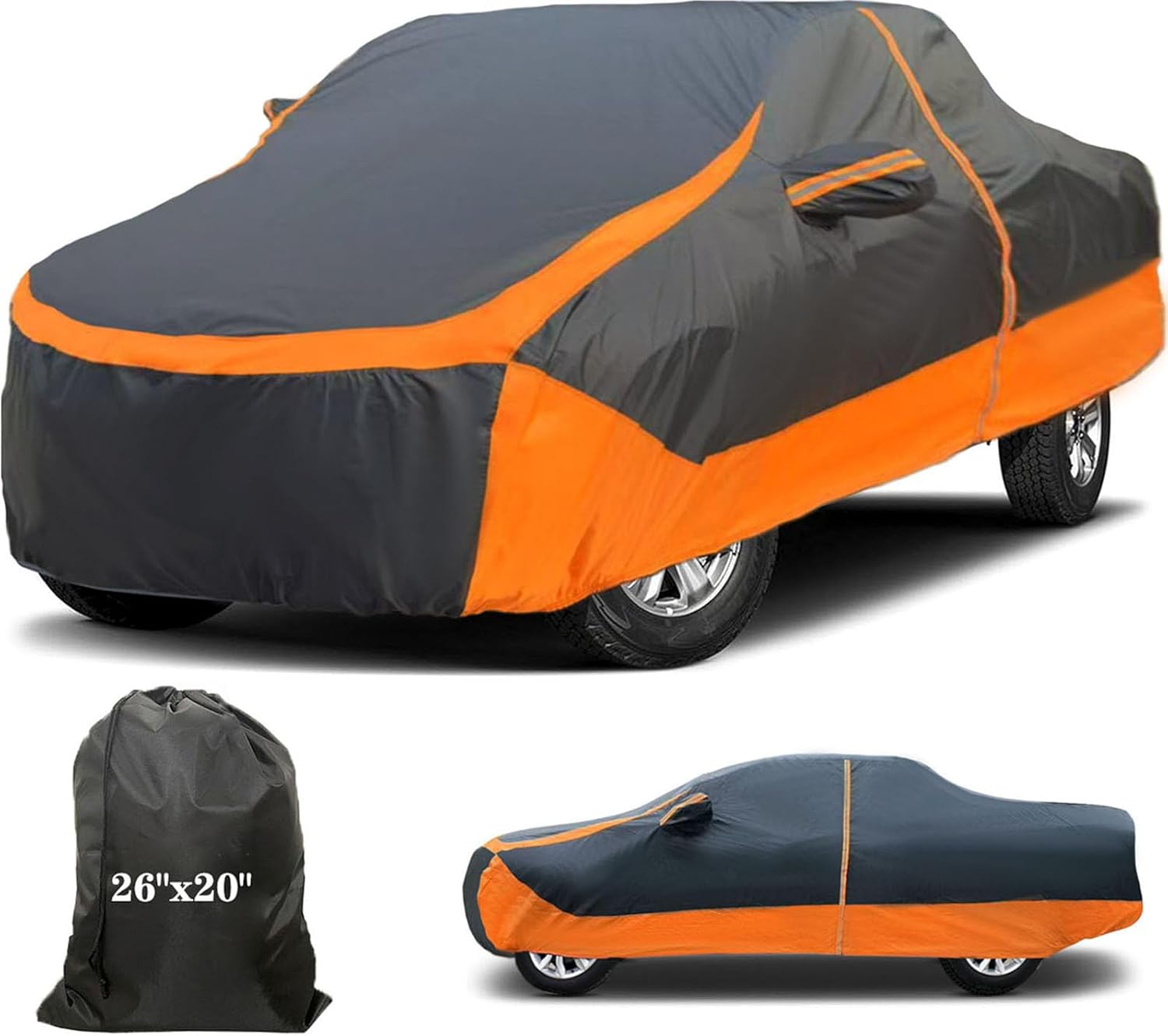 Truck Cover Waterproof All Weather, Full Outdoor Pickup Rain UV Protection and Durable, Fit for Ford F150, Chevy Silverado 1500, Gmc Sierra, Toyota Tundra ect.(Fit Truck XL-Length 240 to 254 inch)