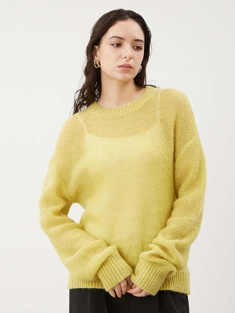 Amazon | [ミラオーウェン] ローゲージオーバーサイズモヘアニットプル