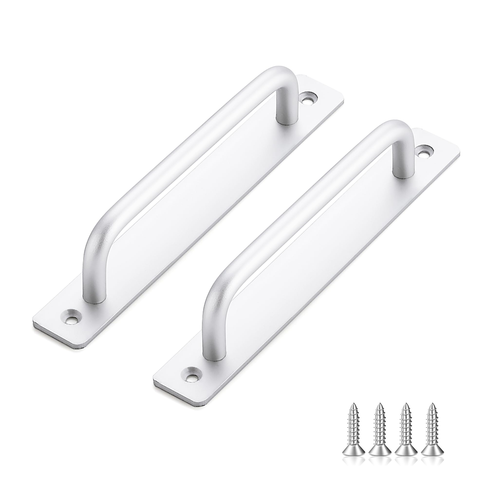 Silver Barn Door Handles - 4 Pack -10