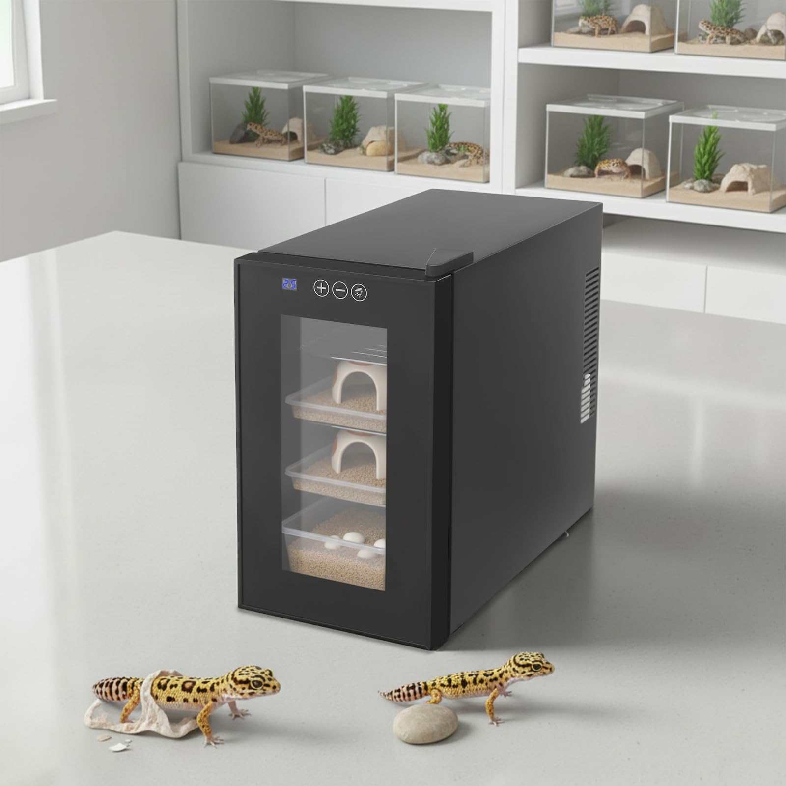 Incubadora Para Reptiles 23L, Incubadora De Huevos De Serpiente, Tortuga Y Lagarto, Temperatura Ajustable, 3 Tabletas Inteligentes, Terrario Para Anfibios
