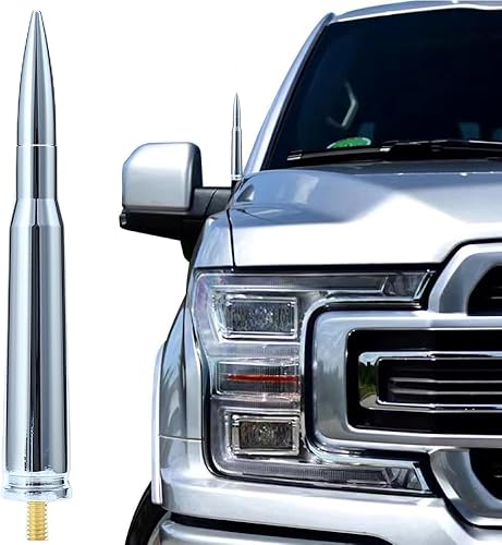 CZSWCH 50 Cal Truck Bullet Antena compatible con Ford F150 F250 F350 RaptorDodge RAM 1500 2500 3500Chevrolet Silverado y GMC Sierra - Antena corta