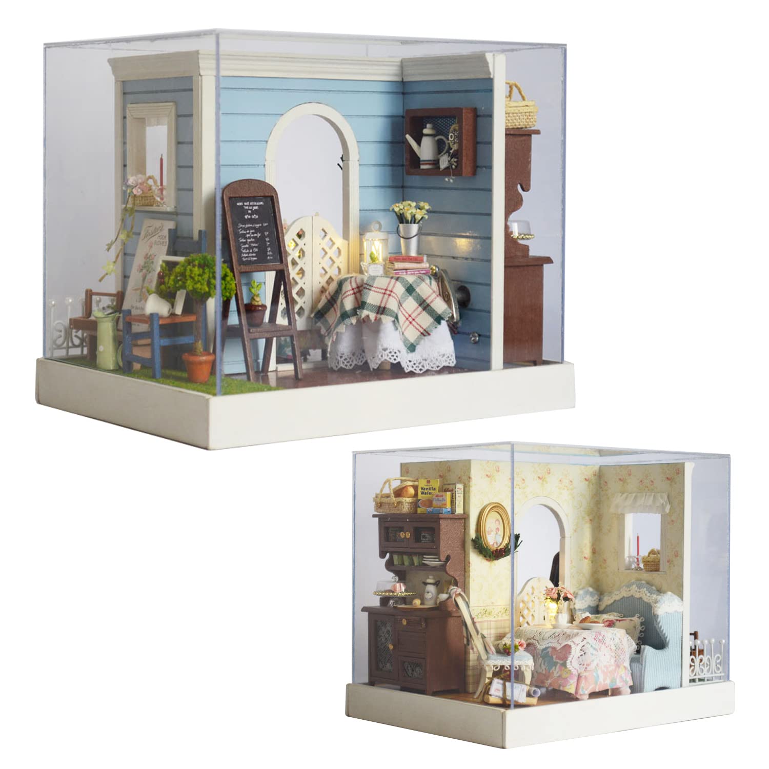 Amazon.co.jp: ドールハウス 手作りキット リバーシブル 2部屋 DIY 