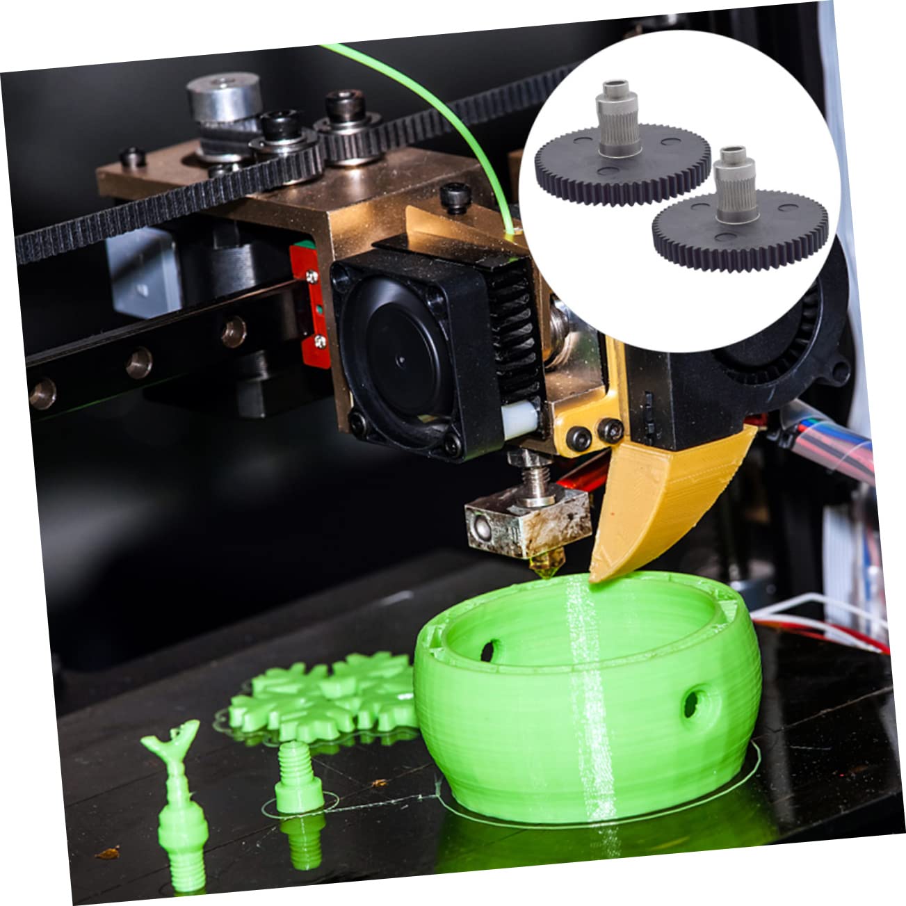 PLAFOPE 3 Sätze 3d-druckerzubehör Extruder-zahnrad-feeder-set Für Düsenextruder-extrusionsrad Einfach Zu Verwenden 2 Stück * 3