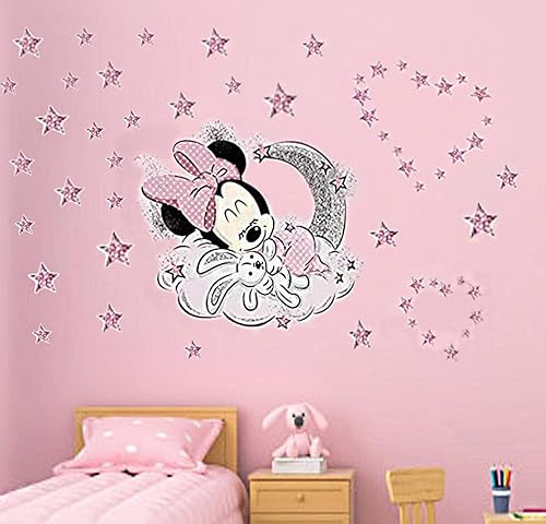 Miniatura 5 de Calcomanías de pared grandes de Mickey y Minnie Mouse para niños, habitación del bebé, habitación del bebé, calcomanías de pared de ventana con