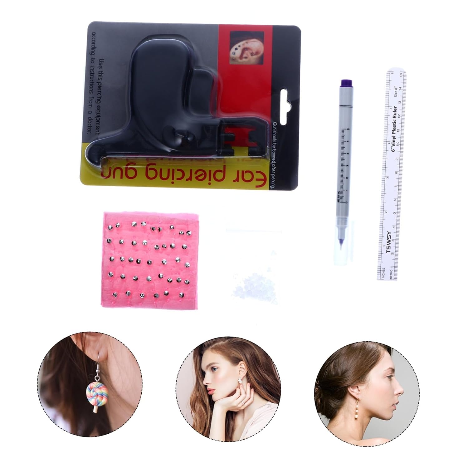 Outanaya Professional Ear Piercer Kit Pain Ear Piercing Tool for Safe and Accurate Body Jewelry Applications