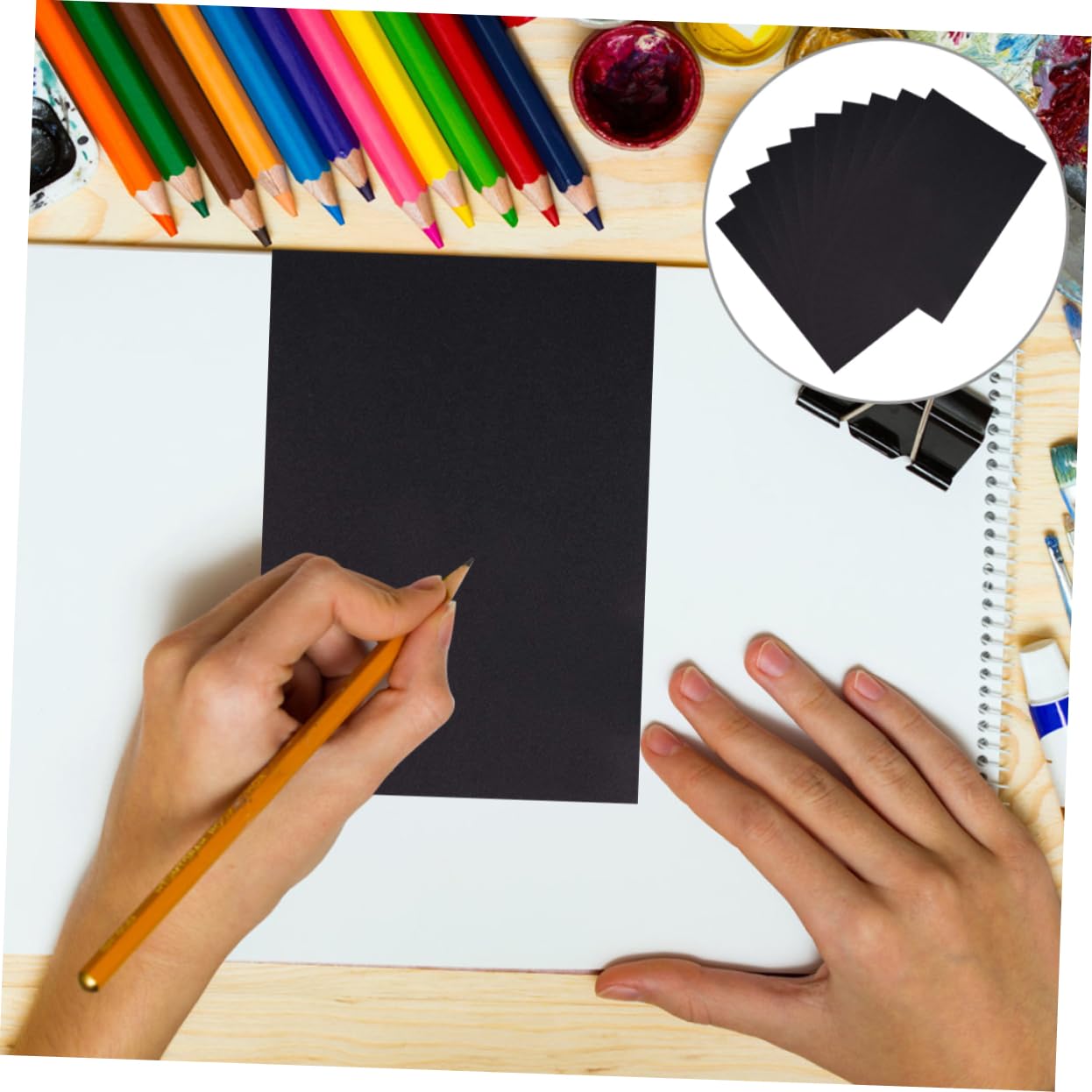 Gadpiparty Papiers Soi-même Noirs pour Garçon et Filles, 100 Pièces 150g
