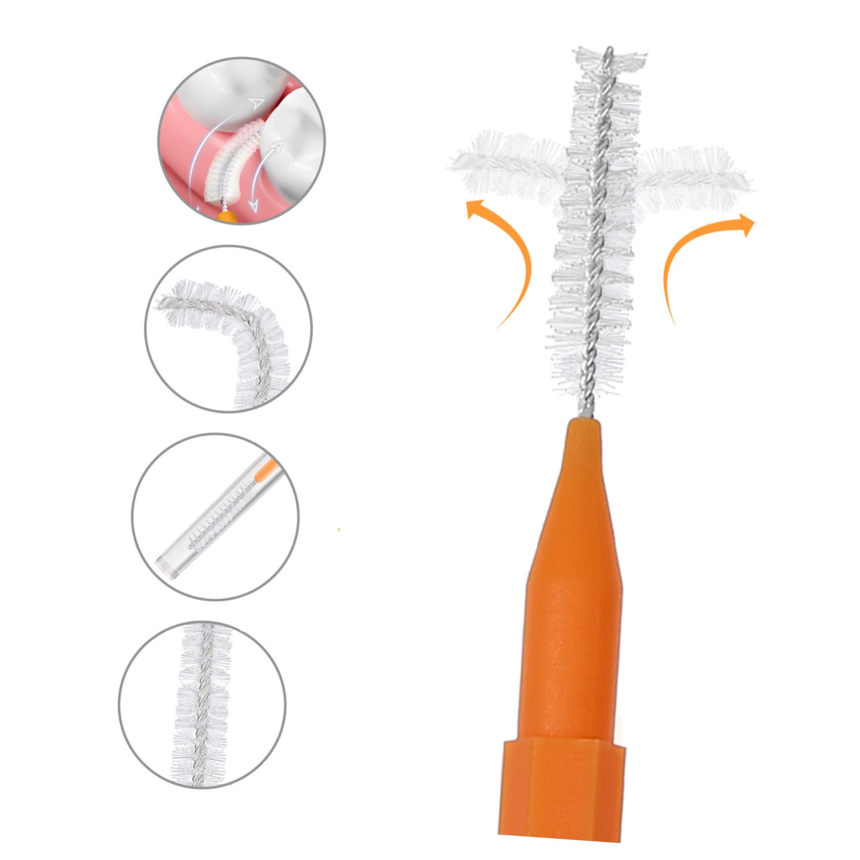 FOMIYES 5 Ensembles Brossettes Interdentaires Nettoyage Oral Couleurs Pour Porteurs Appareils Dentaires 100 Pièces * 5