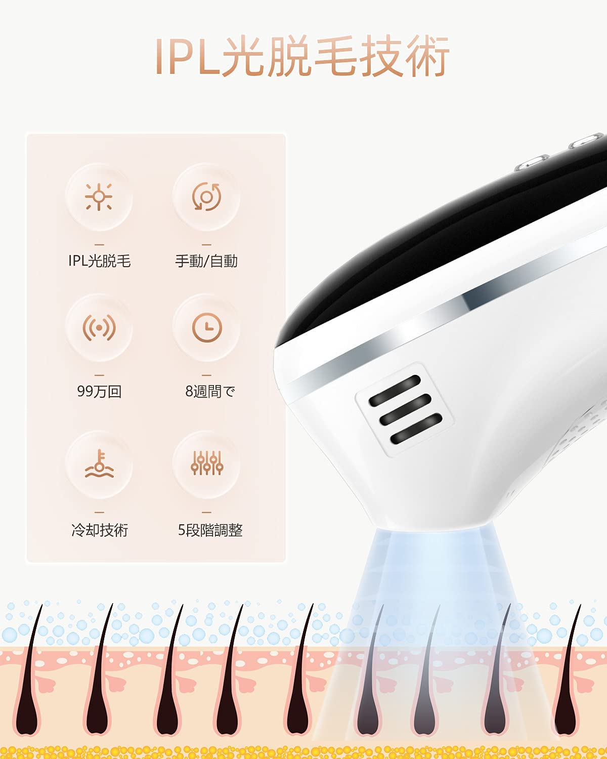 Amazon | だつもうき 光美容器 IPL光 光エステ ムダ毛ケア 99万回照射