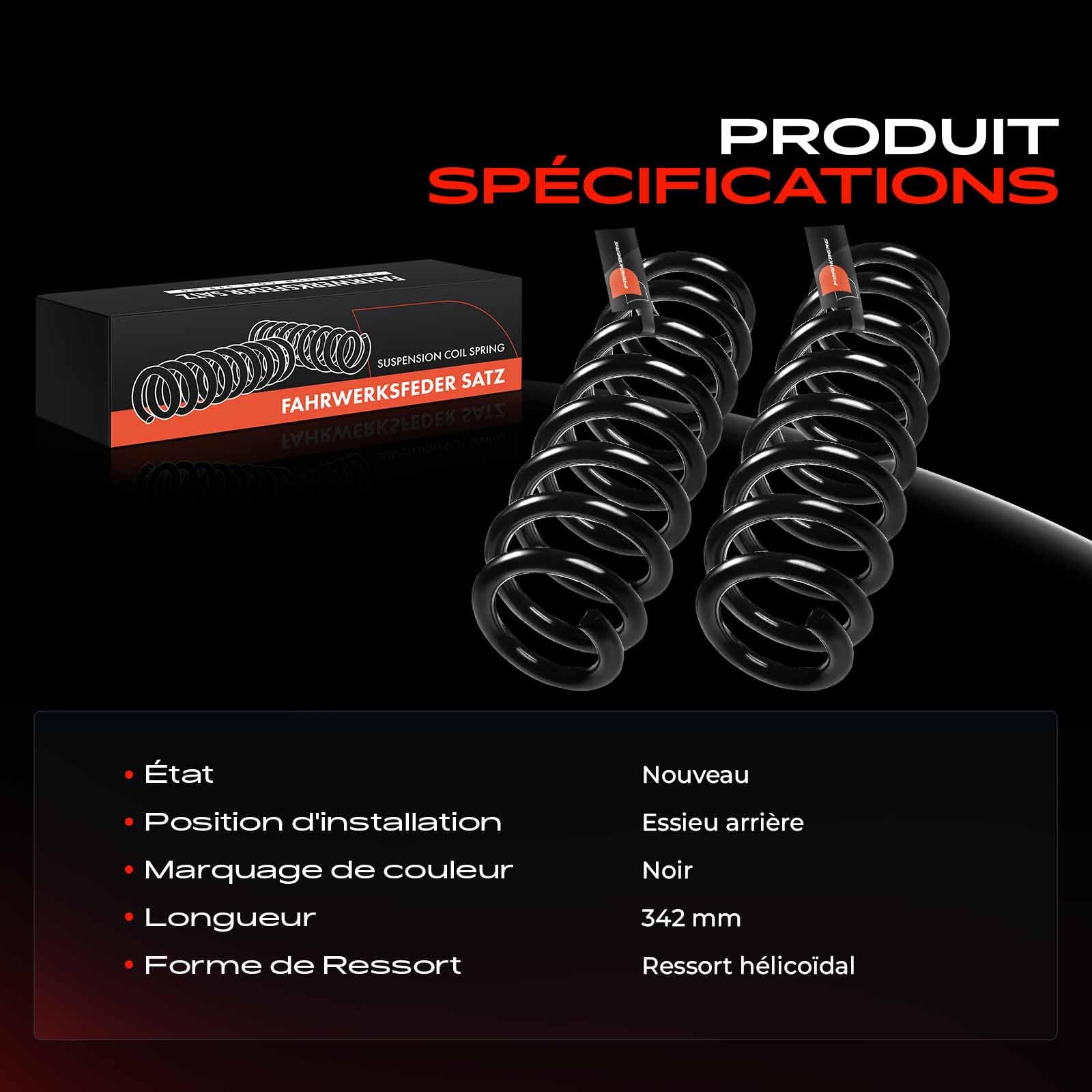 Frankberg 2x Ressort de suspension Compatible avec Série 3 E90 Série 3 Coupé E92 Remplacer# 33536767337