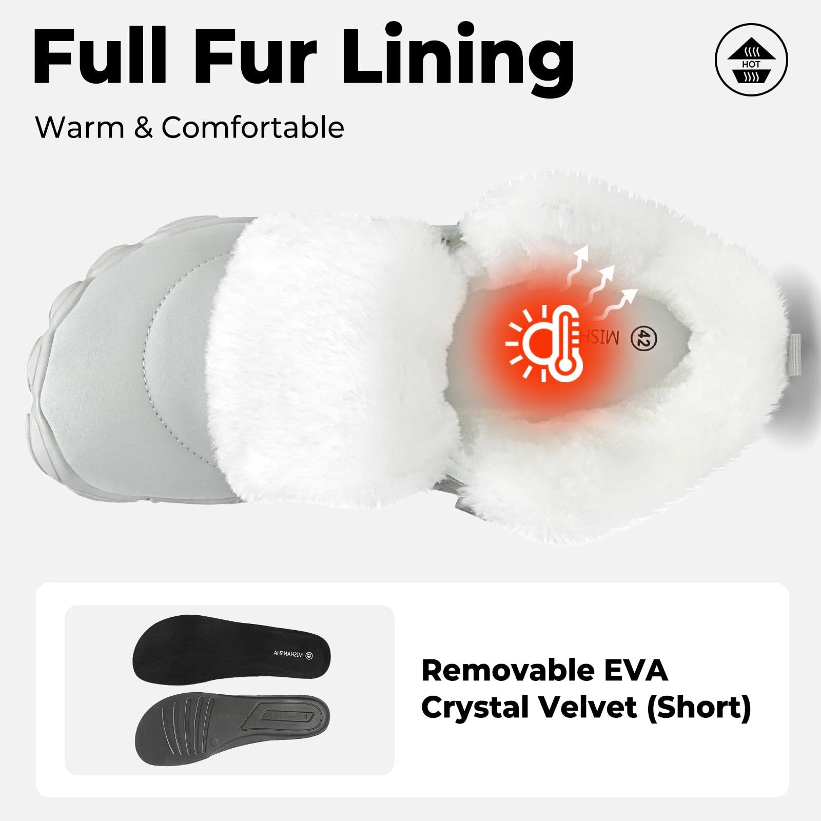 Mishansha Unisex Scarpe Invernali Barefoot Shoes Caldo Stivali Neve,Gr.36-48