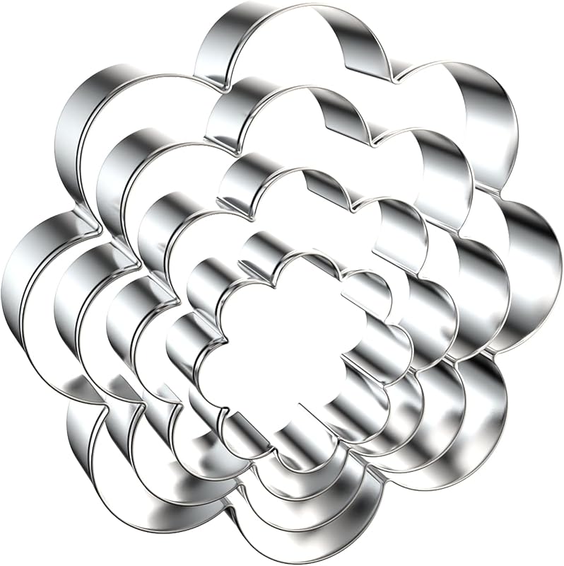 Daisy Cookie Cutter Set - 5 inch, 4 inch, 3 inch, 2 inch - 4 Piece Eight Petal Blossom Spring Flower Mother's Day Cookie Cutters Shapes Molds - Stainless Steel