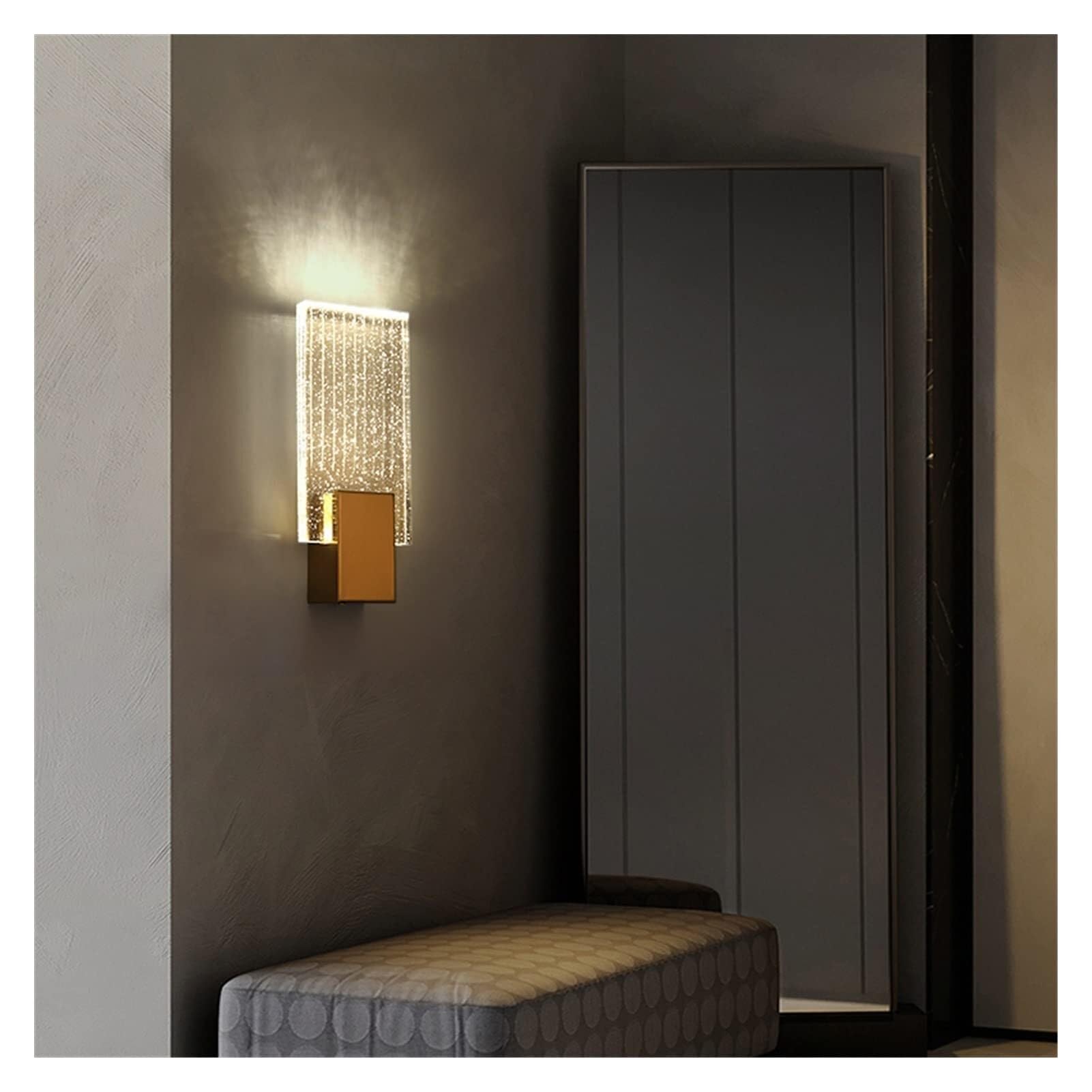 SMCCYYSD Wall Lamp, Modern Crystal Lamp - Light Copper Led Sconce Compatible With Living Room Bedroom Stair Cloakroom Balcony,Pendant Ceiling Fixtures,Coolwhite(55007000k)