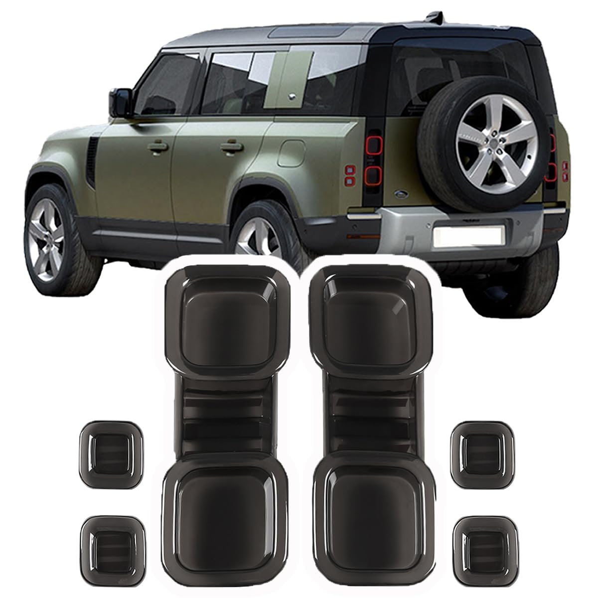 Cubierta de luz trasera ahumada para auto. Adecuada para Land Rover Defender 90 110 2020-2022, carcasa de luz trasera en negro ahumado para el accesorio exterior del Defender