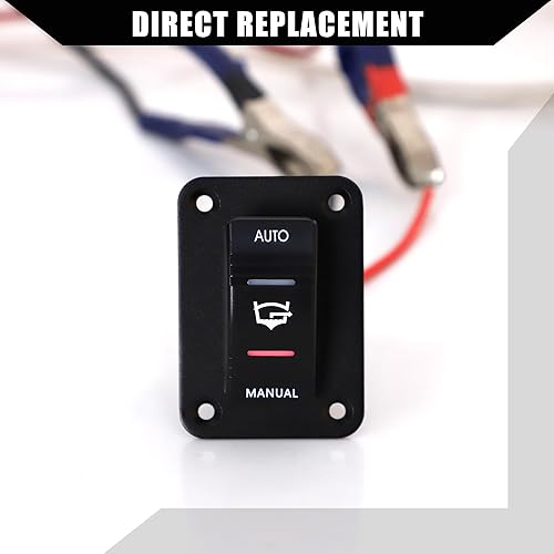Miniatura 4 de Panel de interruptor de bomba de sentina basculante de 3 vías 20A 4 pines con luz LED  parte delantera  para coche, barco, camiones, plástico