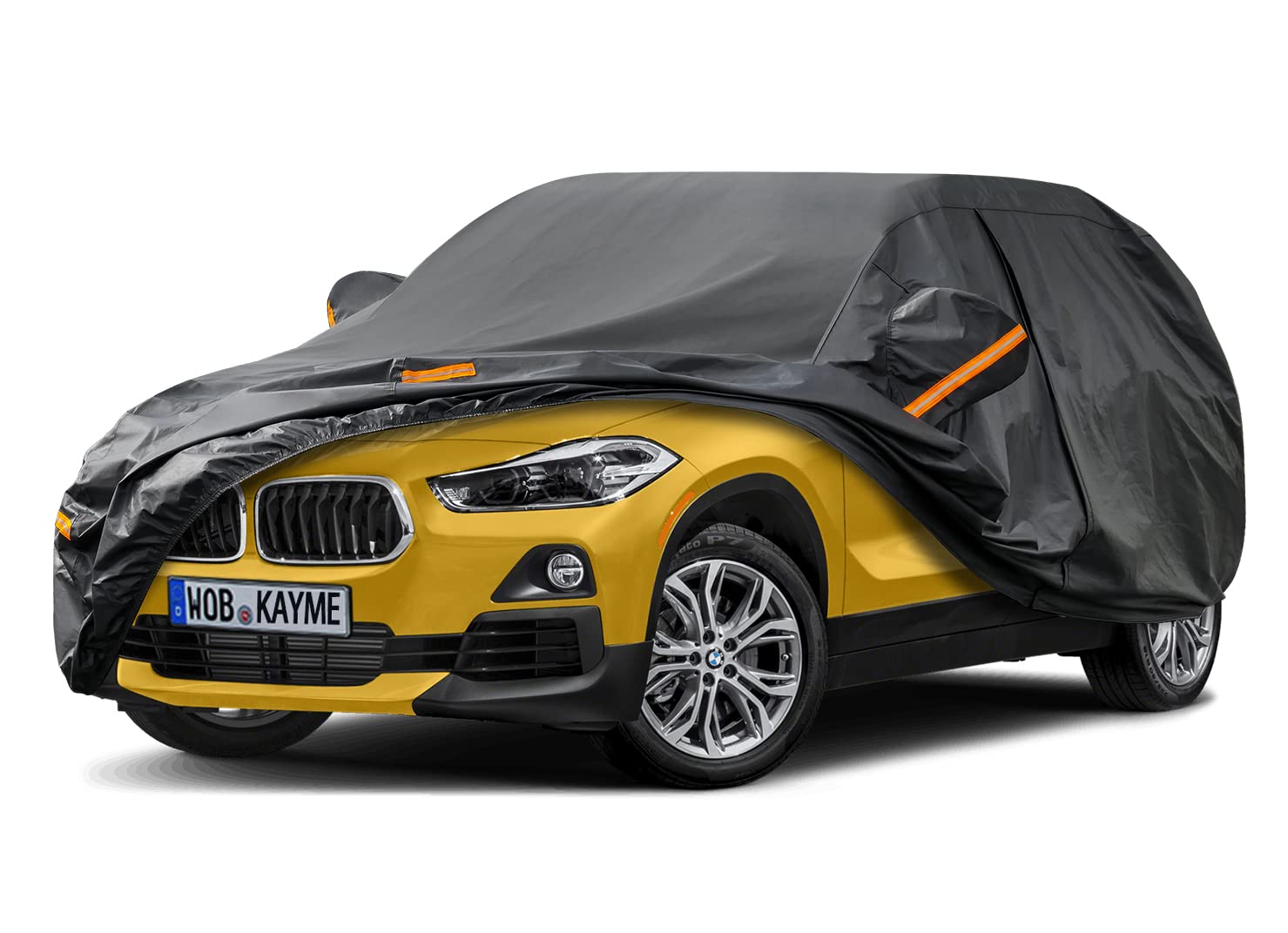 Telo Copriauto, Kayme SUV Copertura per Auto Impermeabile, Compatibile con 2018-2024 BMW X2(F39), Anti UV Anti Vento Antipolvere a 7 Strati con Cerniera e in Cotone.(Consegna in 3-7 giorni