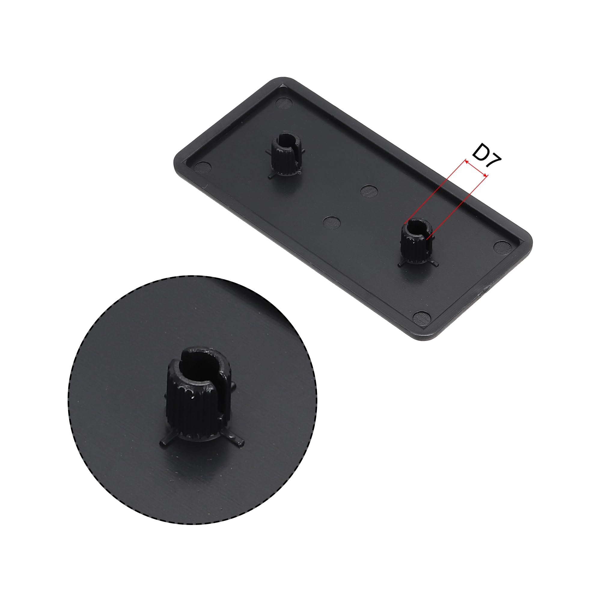 QUARKZMAN Standard Kunststoff Rechteck Aluminium Extrusions Endkappe Schwarz 40x80mm 12 Stück